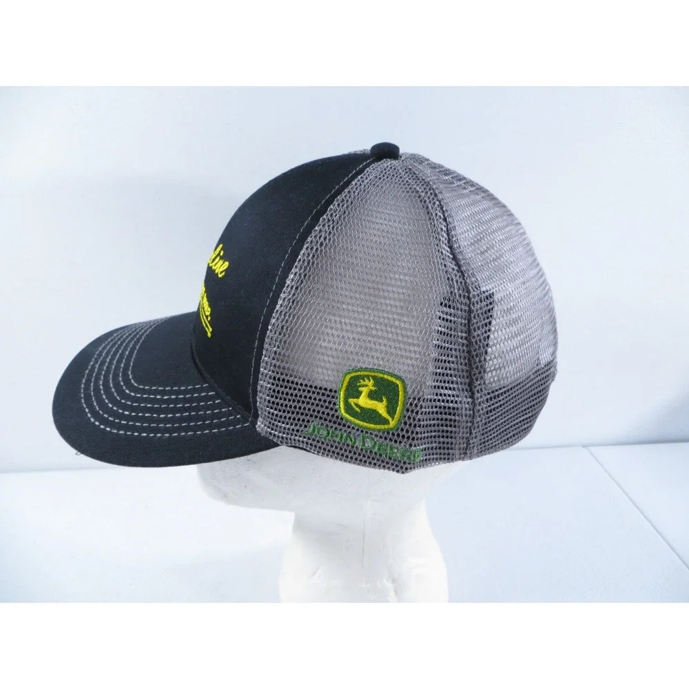 John Deere Greenline Service Corp Black Snapback Adjustable Trucker Hat Cap NWOT